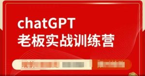 ChatGPT老板实战训练营,用GPT带飞,一人顶一个团队-16888副业资讯