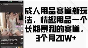 成人用品赛道新玩法，情趣用品一个长期暴利的赛道，3个月收益20个【揭秘】-16888副业资讯