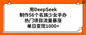 用DeepSeek制作56个名族少女手办,热门项目流量暴涨,单日变现多张-16888副业资讯