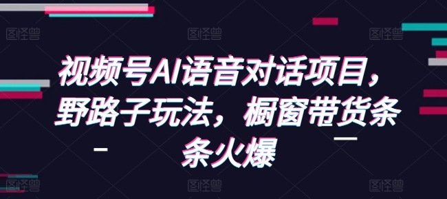 视频号AI语音对话项目，野路子玩法，橱窗带货条条火爆-16888副业资讯