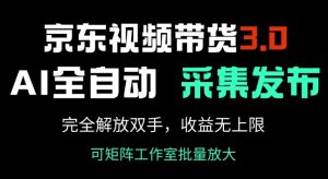 京东视频带货3.0，Ai全自动采集+自动发布，完全解放双手，收入无上限-16888副业资讯