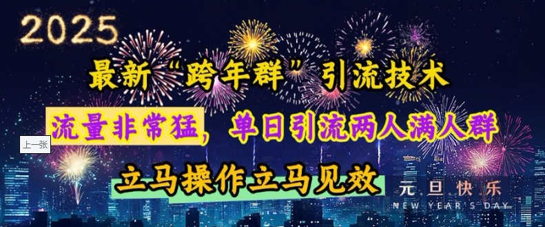 最新“跨年群”引流，流量非常猛，单日引流两人满人群，立马操作立马见效【揭秘】-16888副业资讯