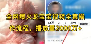 全网爆火龙宝宝视频全套操作流程，播放量2000万+-16888副业资讯