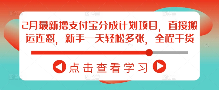 2月最新撸支付宝分成计划项目，直接搬运连怼，新手一天轻松多张，全程干货-16888副业资讯