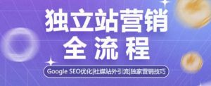 独立站营销全流程,Google SEO优化,社媒站外引流,独家营销技巧-16888副业资讯