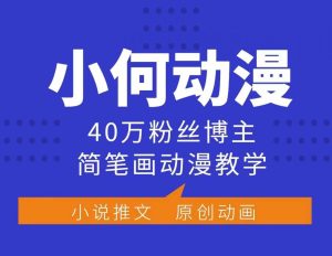 小何动漫简笔画动漫教学，40万粉丝博主课程，可做伙伴计划、分成计划、接广告等-16888副业资讯