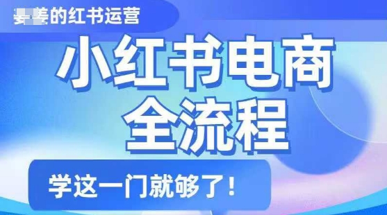 小红书电商全流程，精简易懂，从入门到精通，学这一门就够了-16888副业资讯