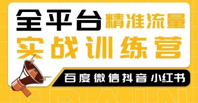 全平台精准流量实战训练营，百度微信抖音小红书SEO引流教程-16888副业资讯