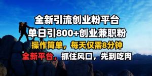 全新引流创业粉平台 单日引800+，创业兼职粉，操作简单，每天仅需8分钟【仅揭秘】-16888副业资讯