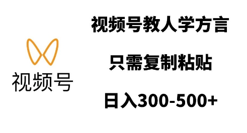 视频号教人学方言，只需复制粘贴，日入多张-16888副业资讯