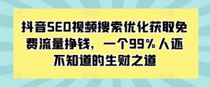 抖音SEO视频搜索优化获取免费流量挣钱,一个99%人还不知道的生财之道-16888副业资讯