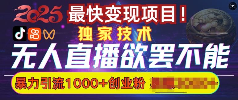 欲罢不能的无人直播引流，超暴力日引流1000+高质量精准创业粉-16888副业资讯