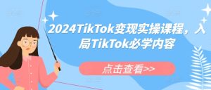 2024TikTok变现实操课程,入局TikTok必学内容-16888副业资讯