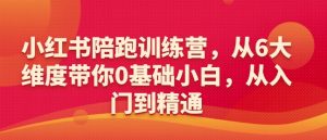 小红书陪跑训练营,从6大维度带你0基础小白,从入门到精通-16888副业资讯