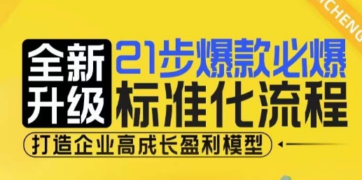 21步爆款必爆标准化流程，全新升级，打造企业高成长盈利模型-16888副业资讯
