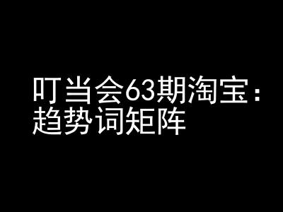 《淘宝天猫打爆班》原创高阶技术第63期，趋势词矩阵技术和玩法-16888副业资讯