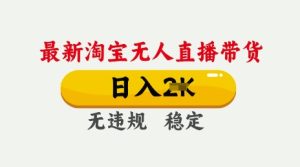 25年3月淘宝无人直播带货,日入多张,不违规不封号,独家技术,操作简单【揭秘】-16888副业资讯
