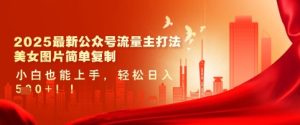 2025最新公众号流量主打法，美女图片简单复制，小白也能上手，轻松日入5张-16888副业资讯