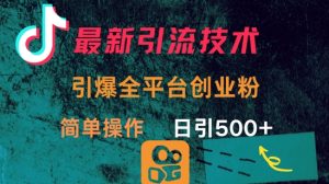 最新引流方法,引爆全平台的一个创业粉,简单操作日引300+-16888副业资讯