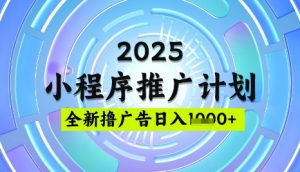 2025微信小程序推广计划,撸广告玩法,日均5张,稳定简单【揭秘】-16888副业资讯