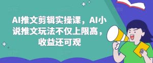 AI推文剪辑实操课,AI小说推文玩法不仅上限高,收益还可观-16888副业资讯