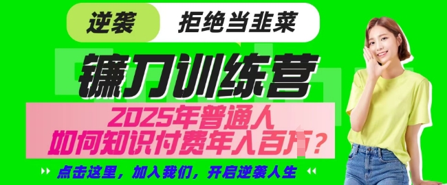 【网创项目终点站-镰刀训练营超级IP合伙人】25年普通人如何通过知识付费实现逆袭【揭秘】-16888副业资讯