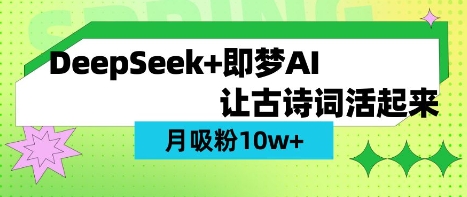 用DeepSeek做AI 古诗词视频，涨粉 10W+(保姆级教程)-16888副业资讯