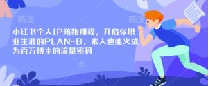 小红书个人IP陪跑课程,开启你职业生涯的PLAN-B,素人也能火成为百万博主的流量密码-16888副业资讯