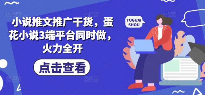 小说推文推广干货，蛋花小说3端平台同时做，火力全开-16888副业资讯