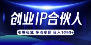 云帆·创业ip合伙人打造3.0,从0到1教你做网创,实现月入过W-16888副业资讯