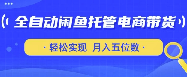 全自动闲鱼托管式电商带货，只需一部安卓手机和一个闲鱼号，轻松实现月入五位数【揭秘】-16888副业资讯