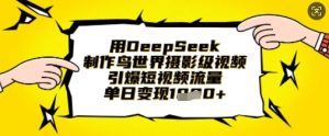 用DeepSeek制作鸟世界摄影级视频,引爆短视频流量,单日变现1k-16888副业资讯