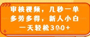 审核视频,几秒一单,多劳多得,新人小白一天轻松3张【揭秘】-16888副业资讯