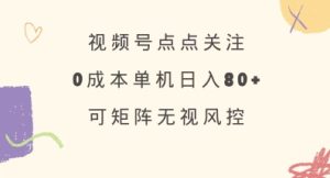 视频号点点关注,0成本单号80+,可矩阵,绿色正规,长期稳定【揭秘】-16888副业资讯