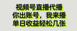 视频号直播代播,你出账号我来播,单日收益轻松几张【揭秘】-16888副业资讯