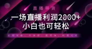 半无人直播带货,一场利润数张,适合所有平台玩法,小白也可轻松-16888副业资讯