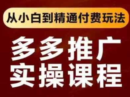 拼多多推广实操课程，从小白到精通付费玩法-16888副业资讯