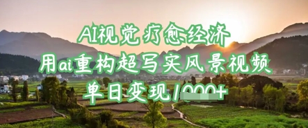 AI视觉疗愈经济：用ai重构超写实风景视频，单日变现多张-16888副业资讯