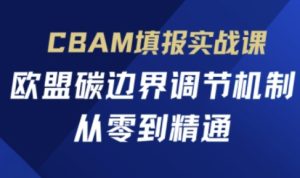CBAM填报实战课，欧盟碳边界调节机制，从零到精通-16888副业资讯