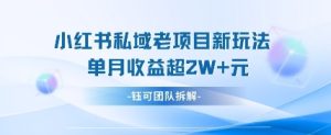 小红书私域项目新玩法,单月变现过W+-16888副业资讯