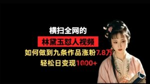 横扫全网的林黛玉怼人视频，如何做到九条作品涨粉7.8万，轻松日变现1k-16888副业资讯