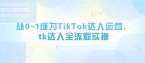 从0~1成为TikTok达人运营，tk达人全流程实操-16888副业资讯