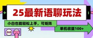 25年最新语聊玩法，纯手工，单机收益100+，小白也能轻松上手，可矩阵操作-16888副业资讯