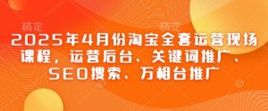 2025年4月份淘宝全套运营现场课程,运营后台、关键词推广、SEO搜索、万相台推广-16888副业资讯