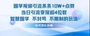 国学视频引流条条10W+点赞当日引流变现超4位数-16888副业资讯