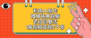利用AI制作微缩场景视频，老项目复活，1条视频变现2k-16888副业资讯