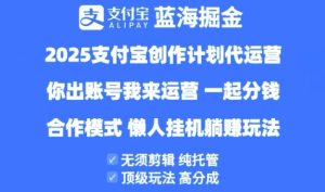 2025支付宝创作者分成计划代运营，纯托管，高分成，合作模式【揭秘】-16888副业资讯