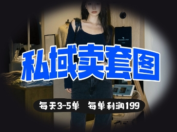 私域卖套图每天3-5单，每单利润99-16888副业资讯