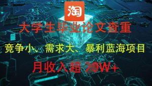 大学生毕业论文查重,暴利蓝海项目,月收入过1W+-16888副业资讯