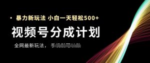 视频号分成计划,全网最暴力玩法,新手一天也能轻松5张+-16888副业资讯